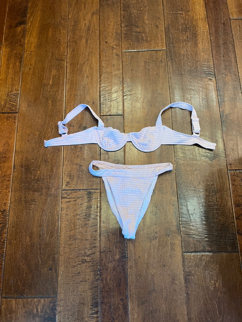 PacSun Lavender Ruched High-Rise Bikini Bottoms